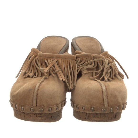 Fiorentini + Baker Fringe Leather Ding Clogs in Tan - Picture 13 of 14